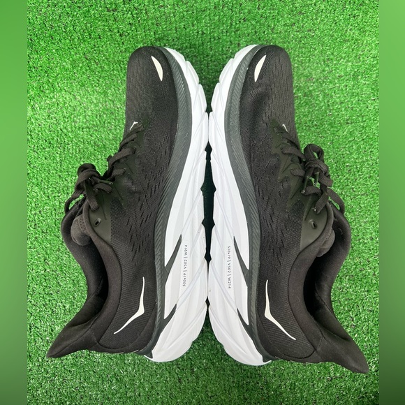 Hoka One One Womens Clifton 8 1119394 BWHT Black Running Shoes Sneakers Sz 12B - Picture 7 of 16